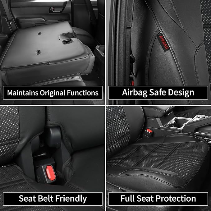 EKR Tacoma Seat Covers Custom Fit for Toyota Tacoma (Only for Hybrid) 2024 2025 2026 Double cab TRD Sport/TRD Off-Road/Limited/Trailhunter-Truck Seat Cover Full Set,Faux Leather(Black/Gray Camo A122)