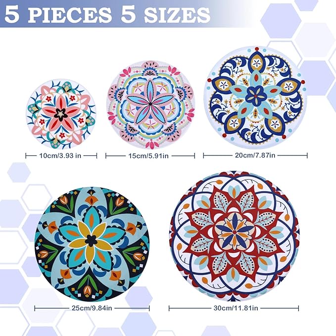 5-Size Reusable Beeswax Bowl Covers