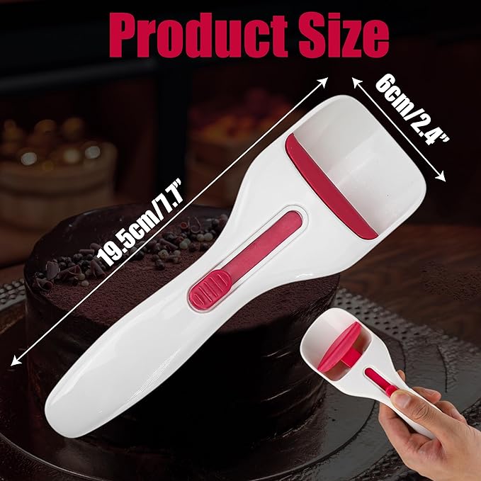 2Pcs Cupcake Scoop Batter Dispenser – One-Touch Sliding Button Dispenses Baking