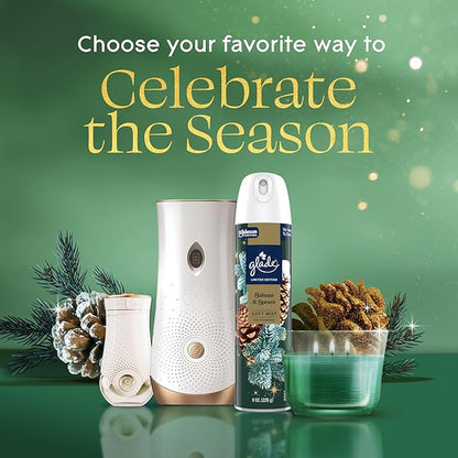 Glade 3-Wick Scented Candle Jar, Balsam & Spruce, Air Freshener Infused with Essential Oils, 6.8 Oz, 3 Count