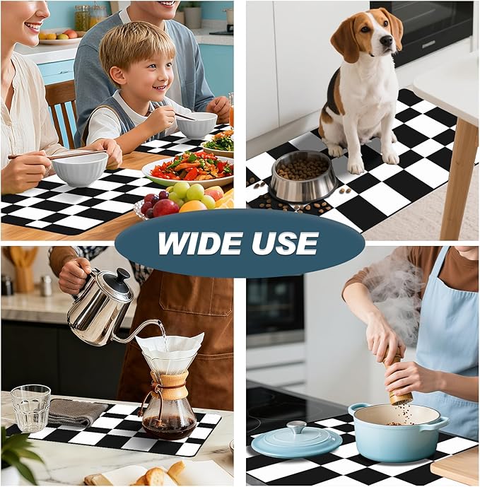 Dish Drying Mats for Kitchen Counter, Waterproof Coffee Mat for Countertop