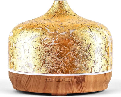 Porseme 500ml Essential Oil Diffuser Gold Plated Glass Aromatherapy Ultrasonic