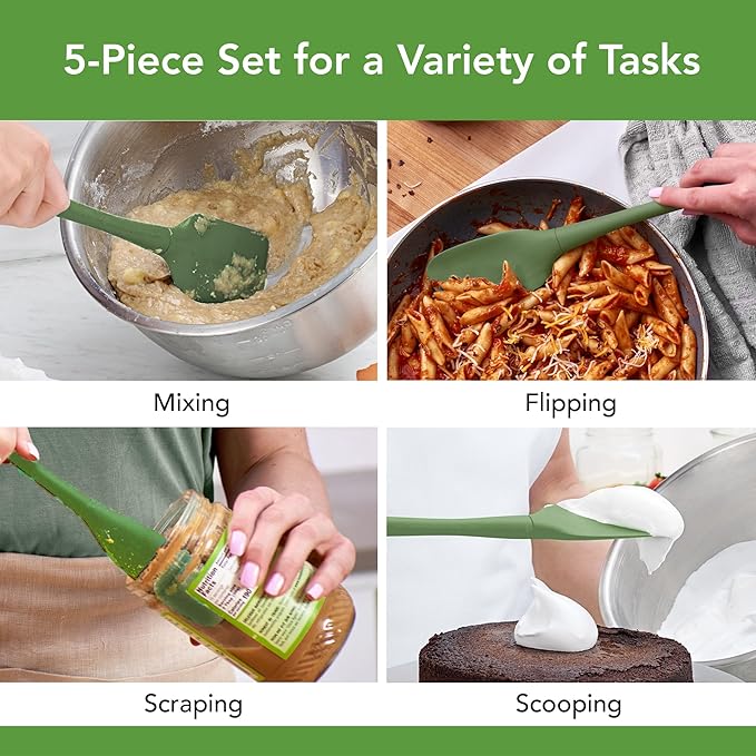 Tovolo Flex Core 5 Piece Silicone Spatula Set Heat Resistant All Silicone