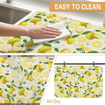 Kitchen Countertop Dish Drying Mat, Super Absorbent Coffee Bar Mat