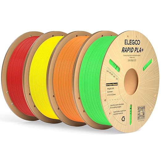 ELEGOO Rapid PLA Plus Filament 1.75mm Bundle 4KG, PLA+ 3D Printer Filament