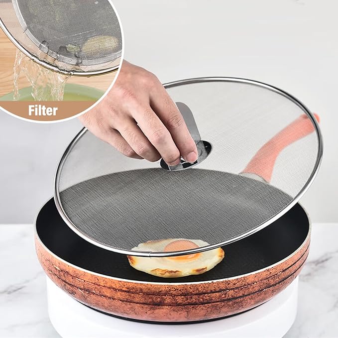 3 Pack Splatter Screen for Frying Pan 13" 11.5" 9.8" Stainless Steel Grease