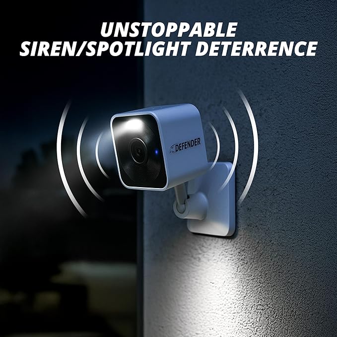 Defender GO 2K AI Powered WiFi Indoor/Outdoor Home, Baby Security Camera