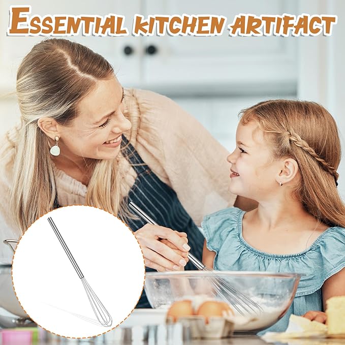 2 Pcs Mini Whisks Set, Stainless Steel Whisk Tiny Egg Whisk, Espresso Matcha
