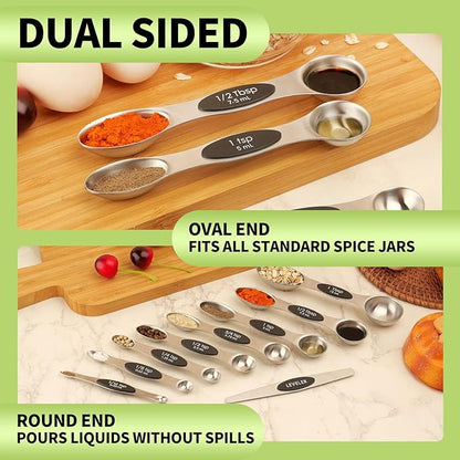 Magnetic Measuring Spoons Set Stainless Steel