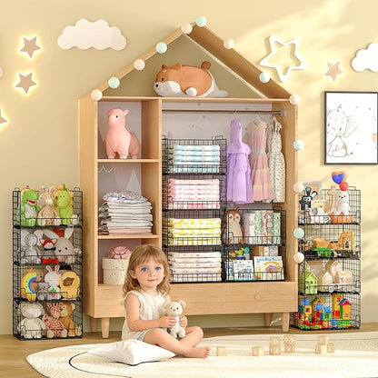 4-Tier Stackable Closet Organizers and Storage Basket
