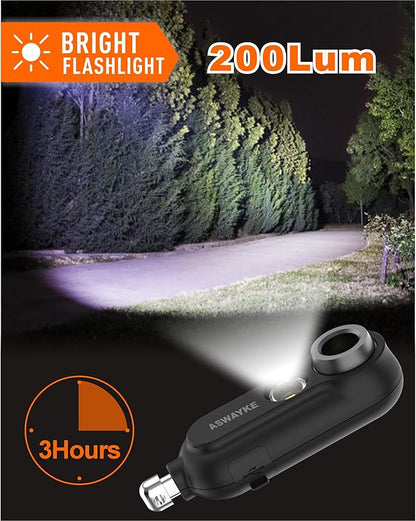 125dB Rechargeable Bear Horn,IPX5 Waterproof & LED Flashlight Bear Deterrent Device for Hiking, Camping, Outdoor Survival-Black