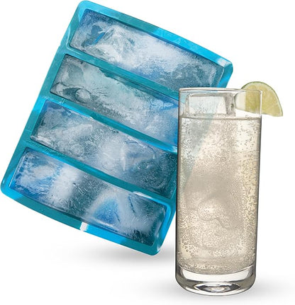 Host Ice Cube Tray, Makes Four 5-Inch Long Cubes, Durable Silicone Trays