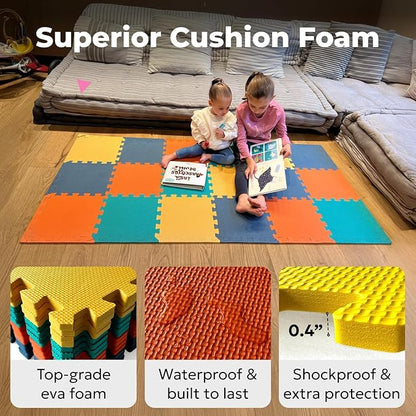MioTetto Baby Play Mat, Soft Foam Floor Tiles for Kids. Adjustable Interlocking Foam Tiles, Fits with 50x50 Playpen Baby mat for Crawling & Development, Safe & Non-Toxic Playmat for Babies 6-12 Months