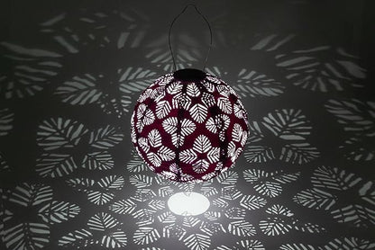 Allsop Soji Stella - Brights Geo Palm - 12" Outdoor Solar Lantern - Violet