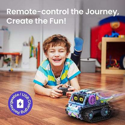 Sillbird Robot Building Kit with Remote Control STEM Gifts for Kids Boys Ages 8-12, Coding Robotic Technic Creative Toys for Birthday - Build 5in1 Model with 433 Pieces