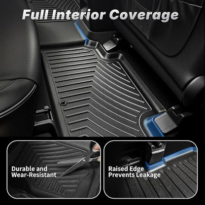 OEDRO Floor Mats for 2024-2013 Toyota 4Runner 7 Seater, Custom Fit TPE All-Weather 4Runner Car Mats Includes 1st, 2nd Row & 3rd Row Floor Liners, Black
