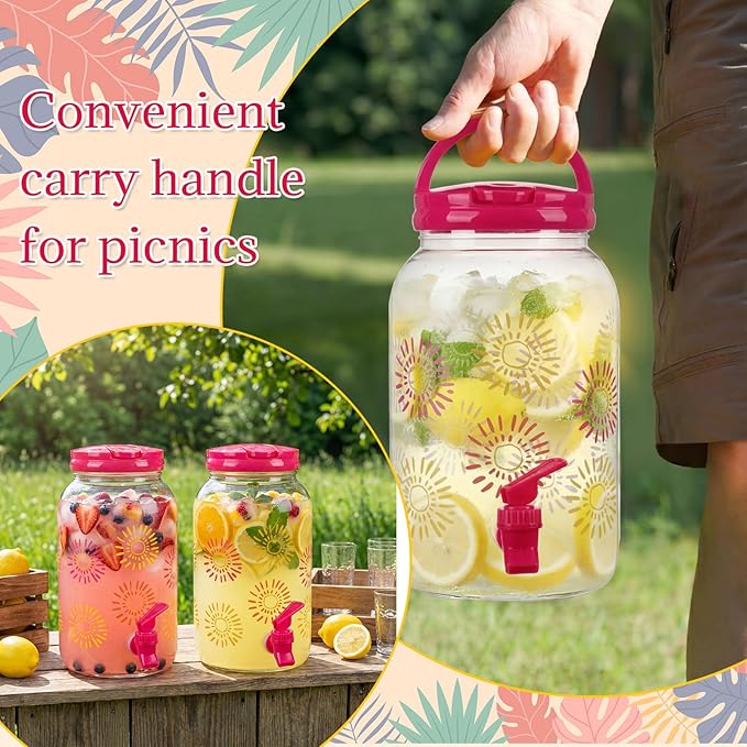 Havawish 2 Pcs 1 Gallon Plastic Beverage Dispenser