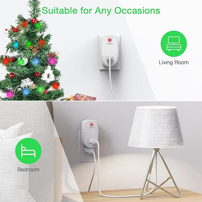 2 Pack Remote Control Outlet, TESSAN Wireless Electrical Plug Switch