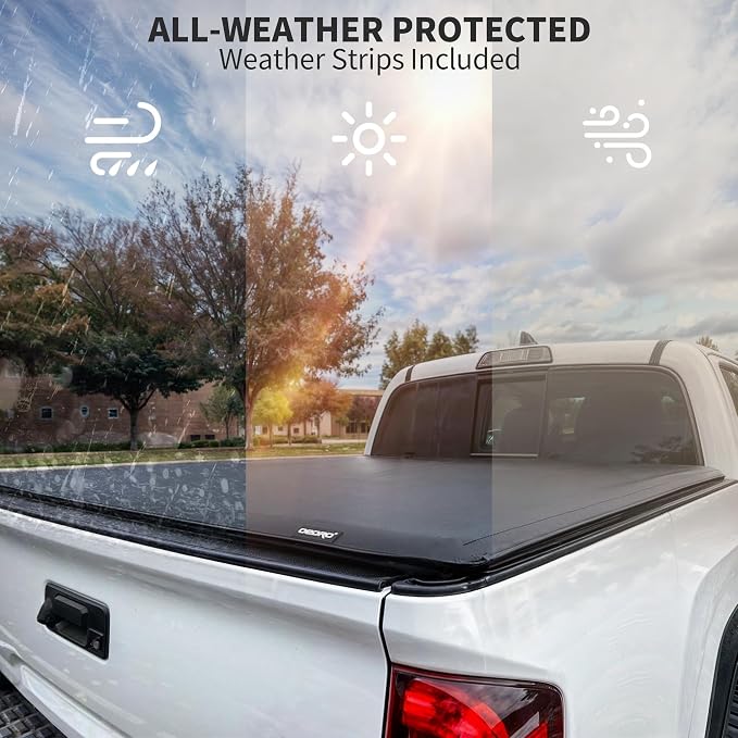OEDRO Roll Up Soft Truck Bed Tonneau Cover Compatible with 2002-2024 Dodge Ram 1500, 2003-2026 Dodge Ram 2500 3500 8ft Bed w/o Rambox
