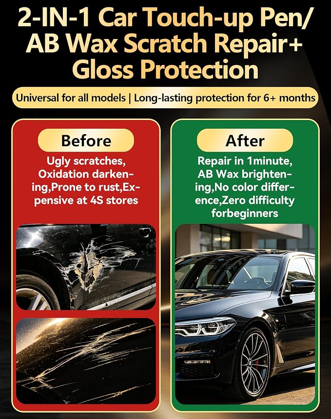 Race Red (PQ) Touch Up Paint for Ford with A/B Wax OEM Exact Match,Scratch Repair Kit,2-In-1 Tip/Brush,Quick Dry Anti-Rust Waterproof Paint F-150,Mustang,Explorer,Bronco
