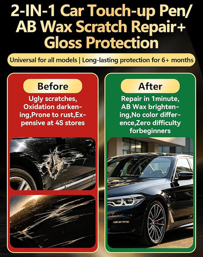 Oxford White(YZ/Z1/M6887) Touch Up Paint for Ford with A/B Wax OEM Exact Match,Scratch Repair Kit,2-In-1 Tip/Brush,Quick Dry Anti-Rust Waterproof Paint F-150,Mustang,Explorer,Bronco