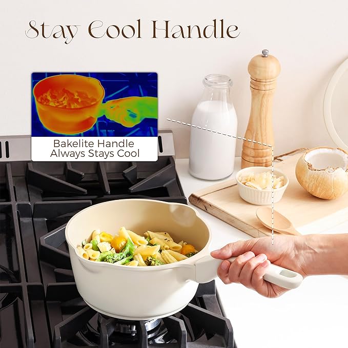 PRICUSIS Ceramic Nonstick Saucepan