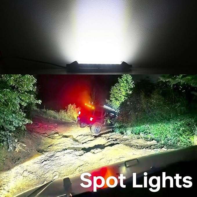 Flush Mount LED Pod Lights, 2PCS 40W Bumper Backup Reverse Spot Off-Road Driving Fog Work 6 Inch LED Light Bar for Truck ATV UTV Boat (White)