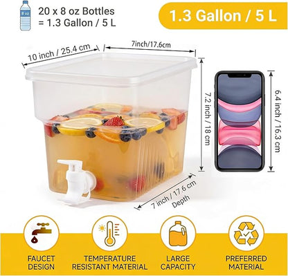 BEWBBAT 2 Pack 1.3 Gallon Fridge Drink Dispenser