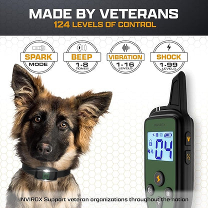 INVIROX Training Collar for Large Dog X2 124 Levels
