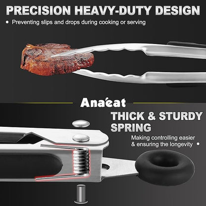 Anaeat Stainless Steel Locking Tong Set of 3