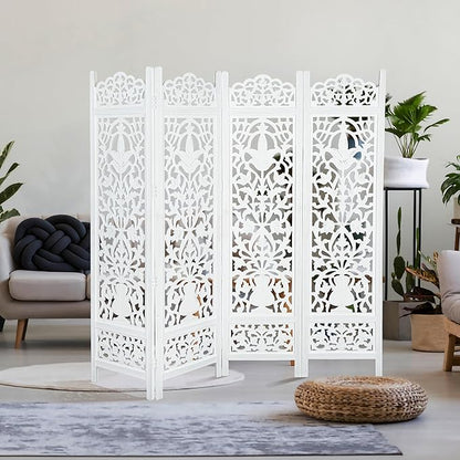 Lightnpro 4-Panel Wooden Room Divider 72"×72"