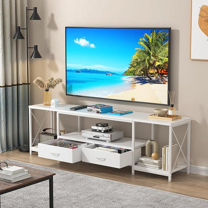 GYIIYUO TV Stand with Fabric Drawers