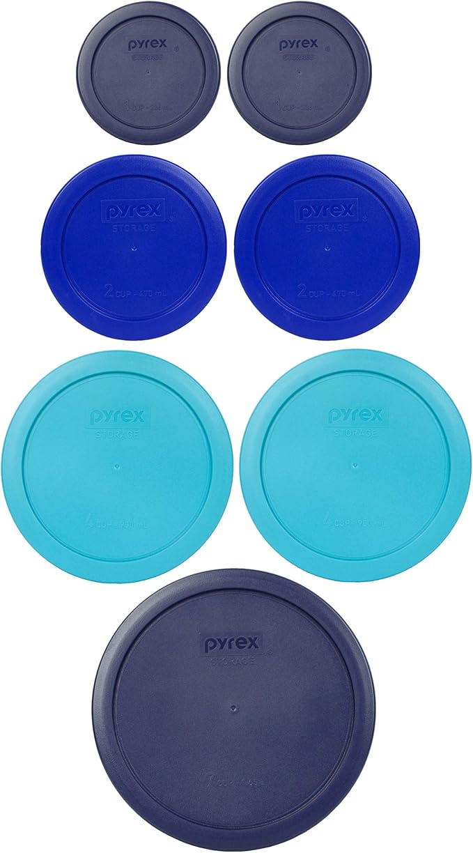 Pyrex 7 Lid Oceanic Shades Bundle