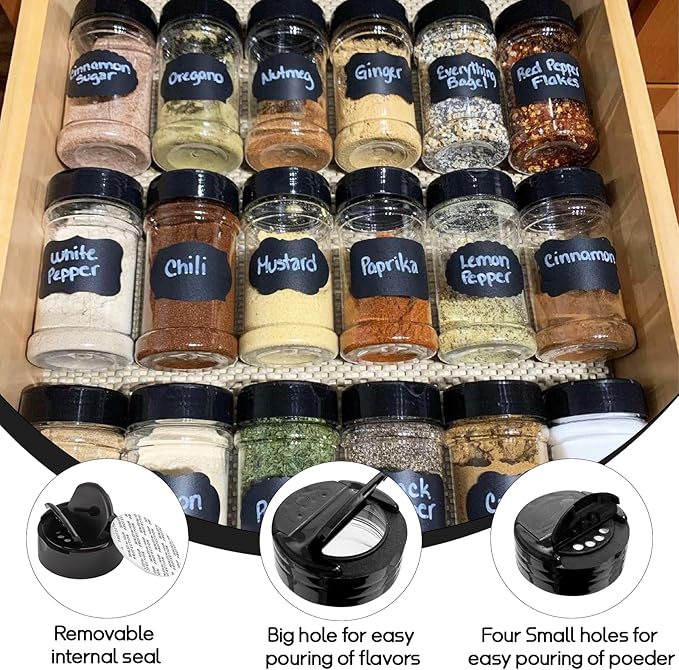 Ysglory 36 Pack 3 Oz Plastic Spice Jars Bottles Empty Seasoning Bottles