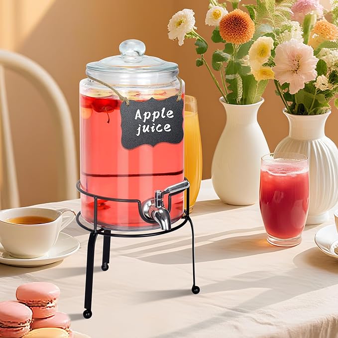 1 Gallon Beverage Dispenser 1 Pack, Stainless Steel Spigot Drink Dispenser