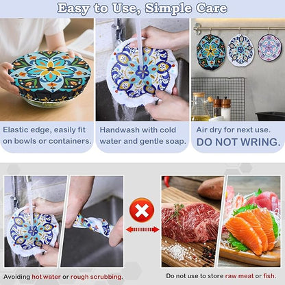5-Size Reusable Beeswax Bowl Covers
