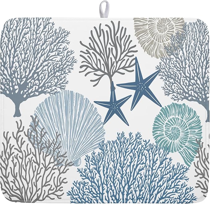 Summer Coastal Dish Drying Mats