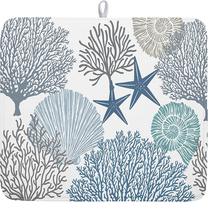 Summer Coastal Dish Drying Mats