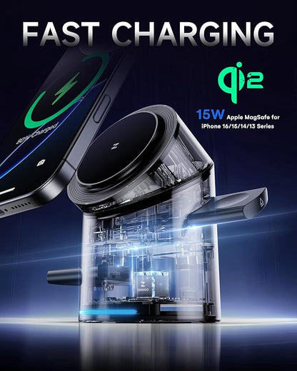 ZEEHOO 3 in 1 Charging Station for Apple Devices, Mag-Safe Charger Stand