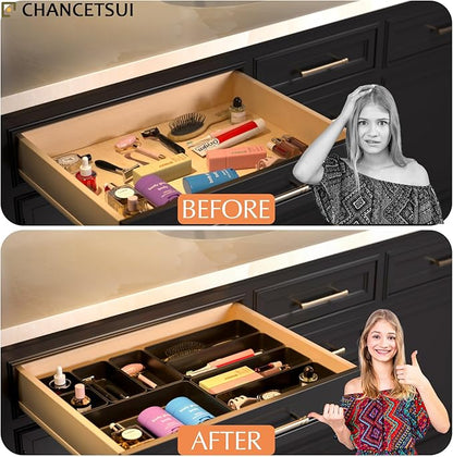 9 Pcs Stackable Drawer Organizer Trays Set, Desk Drawer Organizer Office.