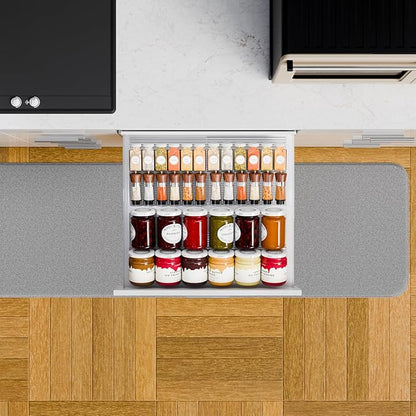 Yieach 8 Pack Adjustable In Drawer Spice Organizer
