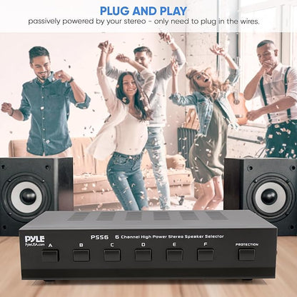 Pyle Home Premium New and Improved 6 Zone Channel Speaker Switch Selector