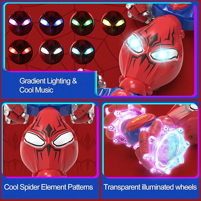 ATHLERIA Spider Gesture Sensing RC Stunt Car Toys for Boys Age 8-13,Hand Remote Control Cars,Drift Rc Car with Lights,Twist,Easter Chritmas Birthday Gift Ideas for Boy Girls Kids 678910+ Year
