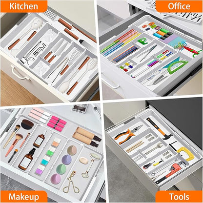Spaclear Large Utensil Drawer Organizer Expandable Silverware Organizer