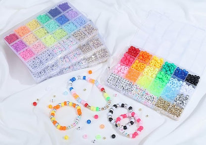 XIANNVXI 530pcs Pony Beads Kit for Friendship Bracelet 18color 9mm Pony Kandi Letter Beads Kit for Jewelry Making DIY Crafts