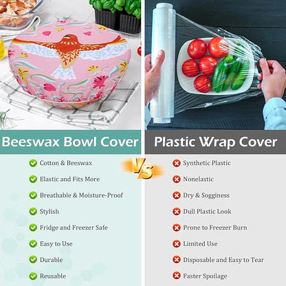 5-Size Reusable Beeswax Bowl Covers