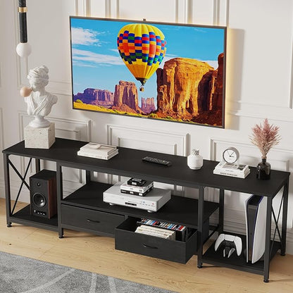 GYIIYUO TV Stand with Fabric Drawers