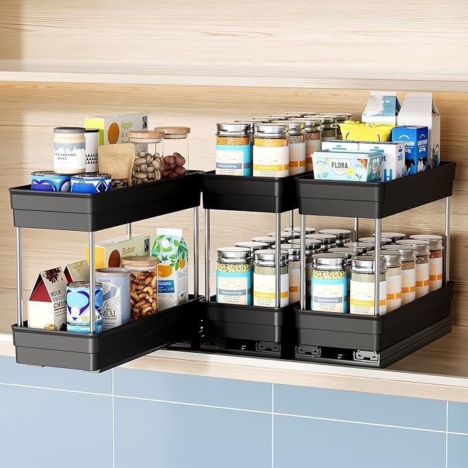 Nieifi Spice Organization for Cabinet-Vertical Spice Rack Pull Out-Spice Rack
