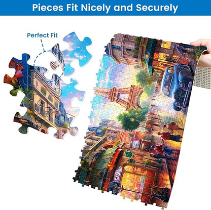 2 Pack Puzzles for Adults 1000 Pieces-Big Ben and Eiffel Tower Difficult Jigsaw Puzzles for Adults,Hard Jigsaw Puzzle Decorations DIY Leisure Game Toy Suitable Family Friends(27.5x20 inches)