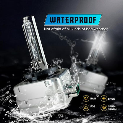 Innovited D3S HID Headlight Bulbs Xenon 5000K Pure White High Low Beam 66340 42403 42302 Replacement Bulb (Not fit Halogen Assembly) - Pack of 2